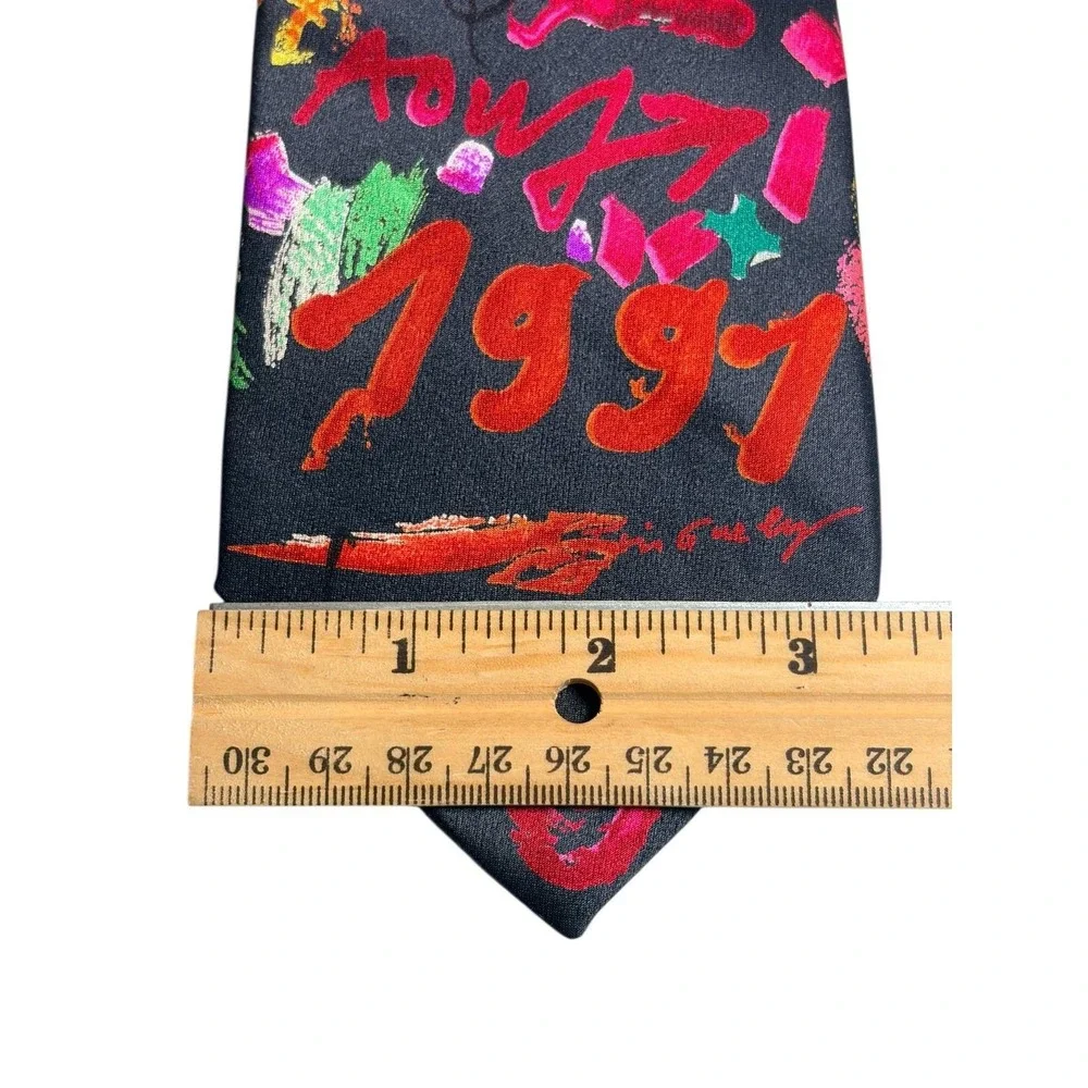 Rare‎ Jean Tinguely 1991 Memorial Silk Tie Fabric Frontline Zurich Swiss Art